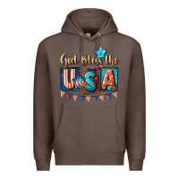 Coffee God bless the USA 4th of july Premium Hoodie - CowGirlArtShop