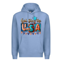 Colony Blue God bless the USA 4th of july Premium Hoodie - CowGirlArtShop