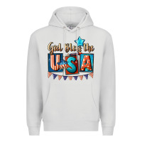 Dove Grey God bless the USA 4th of july Premium Hoodie - CowGirlArtShop