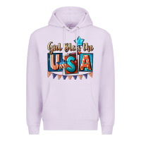 Lilac God bless the USA 4th of july Premium Hoodie - CowGirlArtShop