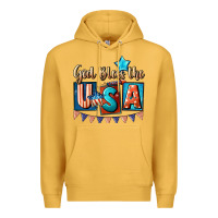Mustard God bless the USA 4th of july Premium Hoodie - CowGirlArtShop