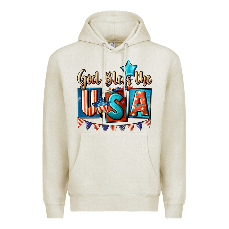 God Bless The Usa 4th Of July Premium Hoodie by CowGirlArtShop | Teevron