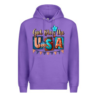 Purple God bless the USA 4th of july Premium Hoodie - CowGirlArtShop