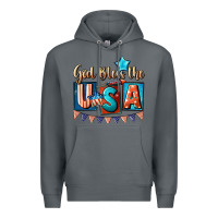 Rock God bless the USA 4th of july Premium Hoodie - CowGirlArtShop