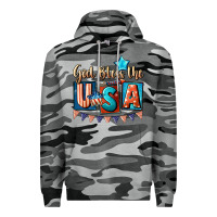 Slate Camo God bless the USA 4th of july Premium Hoodie - CowGirlArtShop