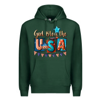 Sports Green God bless the USA 4th of july Premium Hoodie - CowGirlArtShop