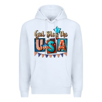 White God bless the USA 4th of july Premium Hoodie - CowGirlArtShop