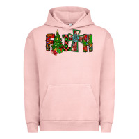 Pigment Salmon christmas faith with cross Urban Hoodie - CowhideDigitalArt