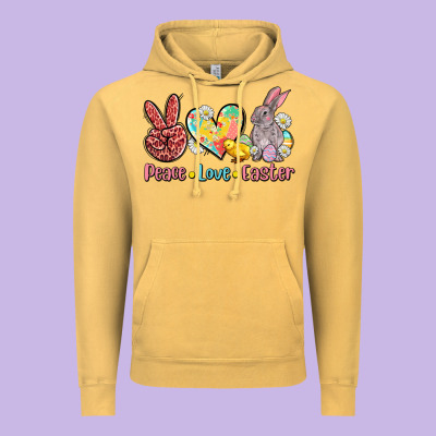 Peace Love Easter Vintage Hoodie Designed By Adodesignshop