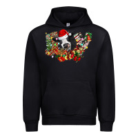 Black Christmas Joy Cow Urban Hoodie - CowhideDigitalArt