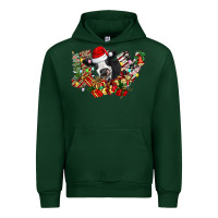 Forest Green Christmas Joy Cow Urban Hoodie - CowhideDigitalArt