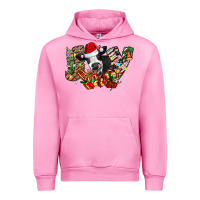 Fuchsia Pink Christmas Joy Cow Urban Hoodie - CowhideDigitalArt