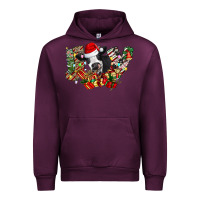 Mauve Wine Christmas Joy Cow Urban Hoodie - CowhideDigitalArt