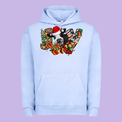 Christmas Joy Cow Urban Hoodie Designed By Cowhidedigitalart