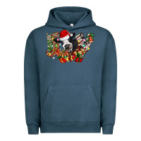 Pigment Midnight Navy Christmas Joy Cow Urban Hoodie - CowhideDigitalArt