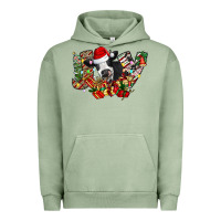 Pigment Oil Green Christmas Joy Cow Urban Hoodie - CowhideDigitalArt