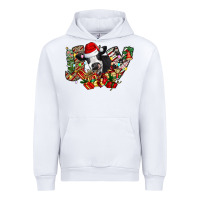 White Christmas Joy Cow Urban Hoodie - CowhideDigitalArt