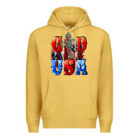 Antique Gold God bless the USA  4th of july Premium Hoodie - CowGirlArtShop