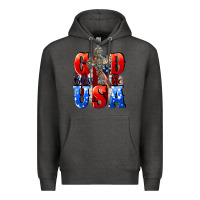 Charcoal Heather God bless the USA  4th of july Premium Hoodie - CowGirlArtShop