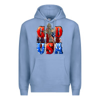Colony Blue God bless the USA  4th of july Premium Hoodie - CowGirlArtShop