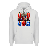 Dove Grey God bless the USA  4th of july Premium Hoodie - CowGirlArtShop