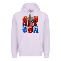 Lilac God bless the USA  4th of july Premium Hoodie - CowGirlArtShop