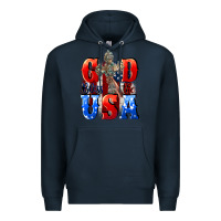 Navy God bless the USA  4th of july Premium Hoodie - CowGirlArtShop