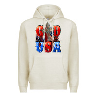 Oatmeal Heather God bless the USA  4th of july Premium Hoodie - CowGirlArtShop