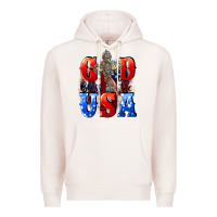 Pale Pink God bless the USA  4th of july Premium Hoodie - CowGirlArtShop