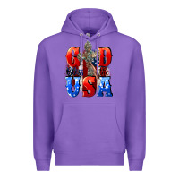 Purple God bless the USA  4th of july Premium Hoodie - CowGirlArtShop