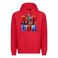 Red God bless the USA  4th of july Premium Hoodie - CowGirlArtShop