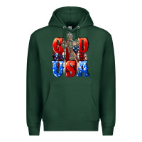 Sports Green God bless the USA  4th of july Premium Hoodie - CowGirlArtShop