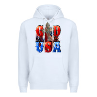 White God bless the USA  4th of july Premium Hoodie - CowGirlArtShop