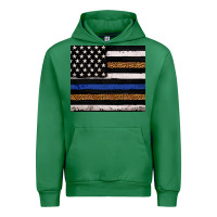 Emerald Back to blue USA flag leopard police 20oz tumbler Urban Hoodie - Neo Western