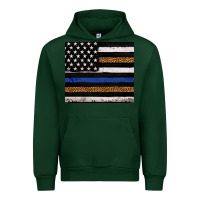 Forest Green Back to blue USA flag leopard police 20oz tumbler Urban Hoodie - Neo Western