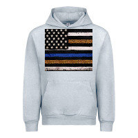 Heather Grey Back to blue USA flag leopard police 20oz tumbler Urban Hoodie - Neo Western