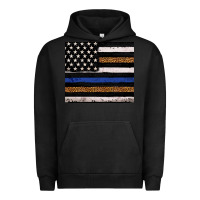 Pigment Black Back to blue USA flag leopard police 20oz tumbler Urban Hoodie - Neo Western