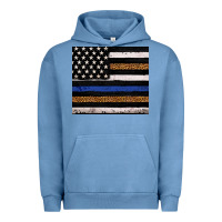 Pigment Pebble Blue Back to blue USA flag leopard police 20oz tumbler Urban Hoodie - Neo Western