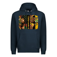 Navy juneteenth brush stroke Premium Hoodie - HRA Design Shop