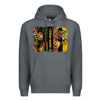 Rock juneteenth brush stroke Premium Hoodie - HRA Design Shop