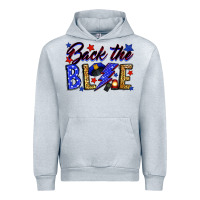 Heather Grey Back the blue with lightning bolt Urban Hoodie - Neo Western