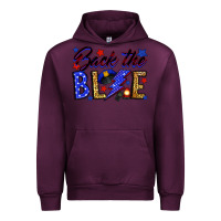 Mauve Wine Back the blue with lightning bolt Urban Hoodie - Neo Western