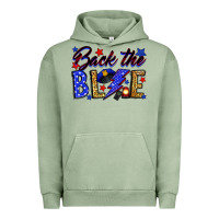 Pigment Oil Green Back the blue with lightning bolt Urban Hoodie - Neo Western