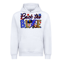 White Back the blue with lightning bolt Urban Hoodie - Neo Western