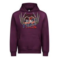 Mauve Wine Born to be free 4th of July Urban Hoodie - CowGirlArtShop