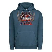 Pigment Midnight Navy Born to be free 4th of July Urban Hoodie - CowGirlArtShop