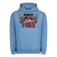 Pigment Pebble Blue Born to be free 4th of July Urban Hoodie - CowGirlArtShop
