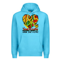 Ocean Blue juneteenth 1865 graffiti Premium Hoodie - HRA Design Shop