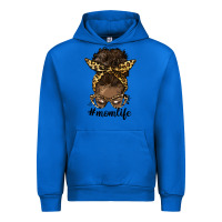 Cobalt afro messy bun mom life Urban Hoodie - HRA Design Shop