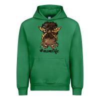Emerald afro messy bun mom life Urban Hoodie - HRA Design Shop